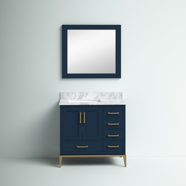 Mercury Row® Bruder 35.25'' Single Bathroom Vanity with Stone Top with